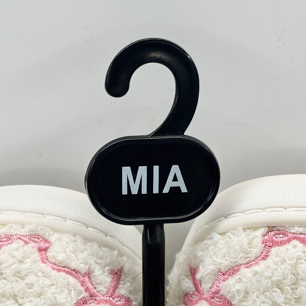 Mia Cozi Slipper Cream/Blush Pink Women Size 6 Faux Fur Slip On Lounge Warm - Picture 5 of 12